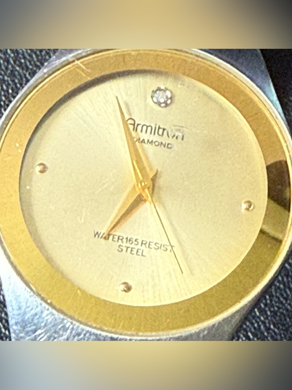 Armitron Diamond Two Tone Watch In Fair Condition Needs A Battery